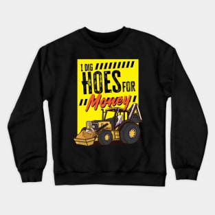 Funny Excavator and Construction Worker Heavy Equipment Crewneck Sweatshirt